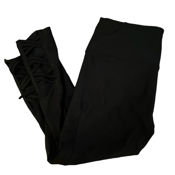 RBX Pants - RBX Cutout Criss Cross Legging Crop Cropped Leggings Athletic Sport Medium M